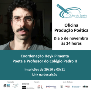 Oficina de Produção Poética @ https://forms.gle/na6ySW5dd9Zzuspx6