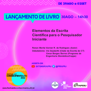 Lançamento do livro “Elementos da Escrita Científica para o Pesquisador Iniciante"