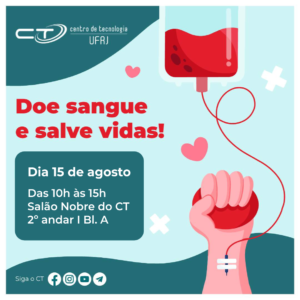 Doação de sangue @ Salão Nobre da Decania do CT e no https://bit.ly/youtubedoct