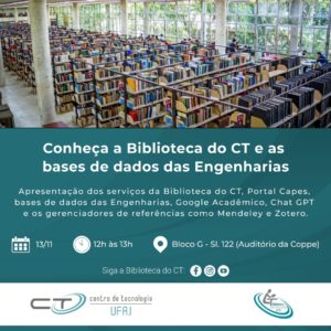 Apresentação da Biblioteca do CT e as bases de dados das Engenharias @ Auditório da Coppe